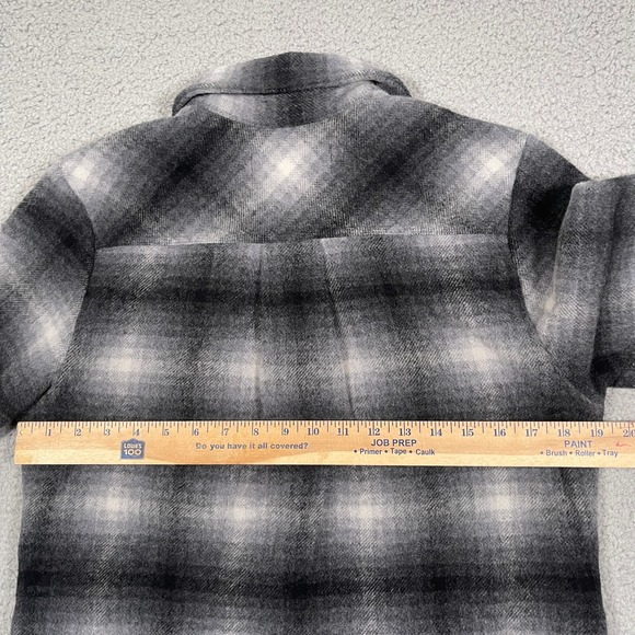 Smartwool Anchor Line Shirt Jacket Womens S Black Shadow Plaid Merino Pearl Snap - Picture 7 of 8